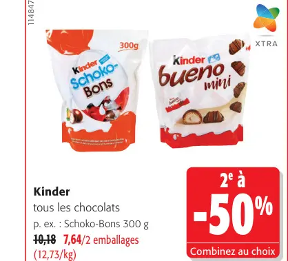 Offre: Tous les chocolats Kinder