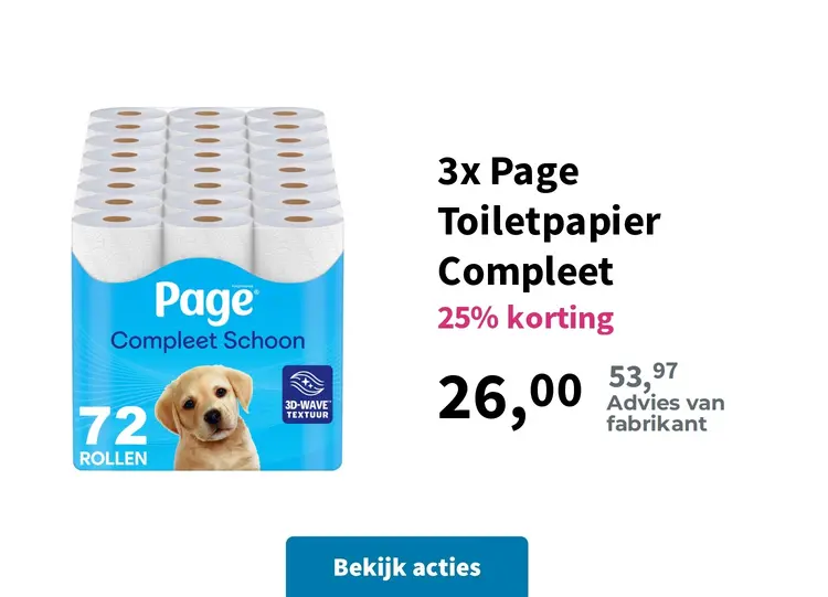 Promotie: 3x Page Toiletpapier Compleet