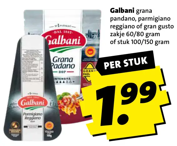 Aanbieding: grana pandano, parmigiano reggiano of gran gusto
