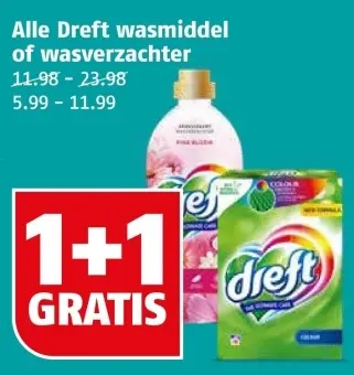 Aanbieding: Alle Dreft wasmiddel of wasverzachter