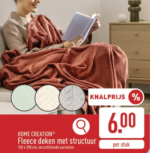 Promotie: Fleece deken met structuur