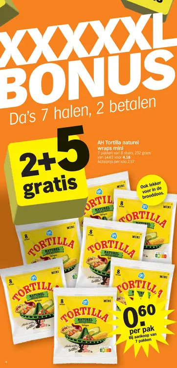 Aanbieding: Tortilla naturel wraps mini