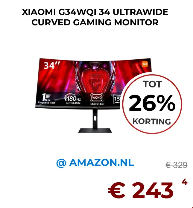 Aanbieding: G34wqi 34 ultrawide curved gaming monitor