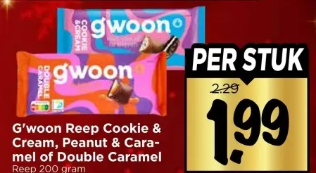 Aanbieding: Reep Cookie & Cream, Peanut & Caramel of Double Caramel