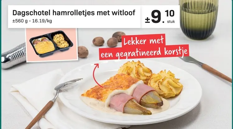 Promotie: Dagschotel hamrolletjes met witloof