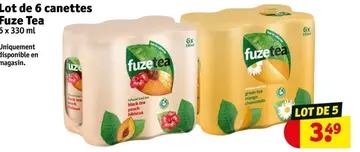 Offre: Lot de 6 canettes Fuze Tea