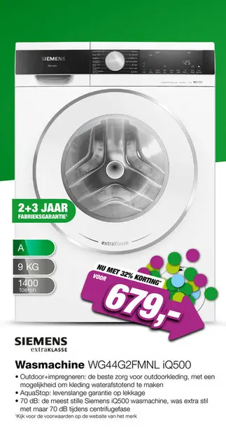 Aanbieding: Siemens WG44G2FMNL iQ500 extraKlasse Wasmachine
