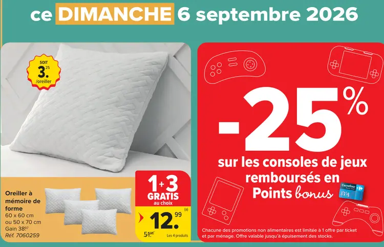 Offre: Oreiller à mémoire de forme