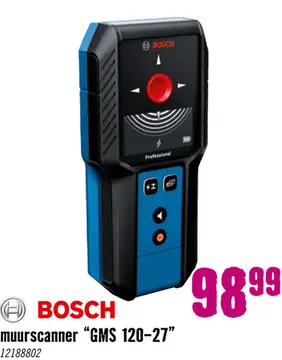 Aanbieding: Bosch Professional muurscanner GMS 120-27 **gratis accu**