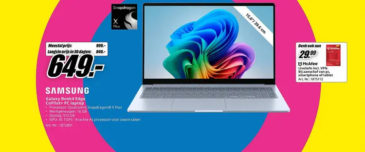 Aanbieding: Galaxy Book4 Edge CoPilot+ PC laptop