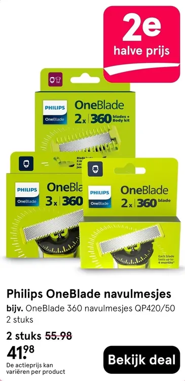 Aanbieding: Philips OneBlade navulmesjes