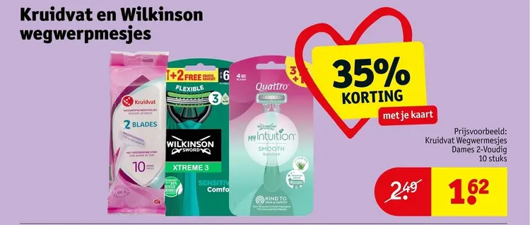 Aanbieding: Kruidvat en Wilkinson wegwerpmesjes