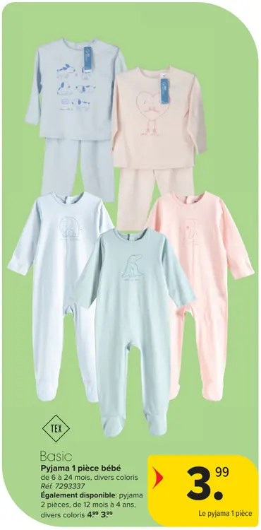Offre: Pyjama 1 pièce bébé