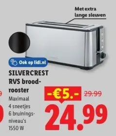 Aanbieding: RVS broodrooster