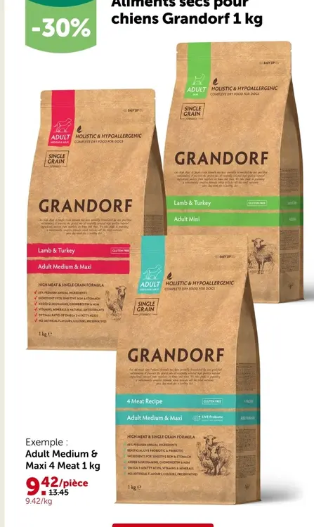 Offre: Aliments secs pour chiens Grandorf