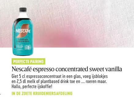 Promotie: espresso concentrated sweet vanilla