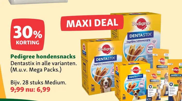 Aanbieding: Pedigree hondensnacks Dentastix in alle varianten
