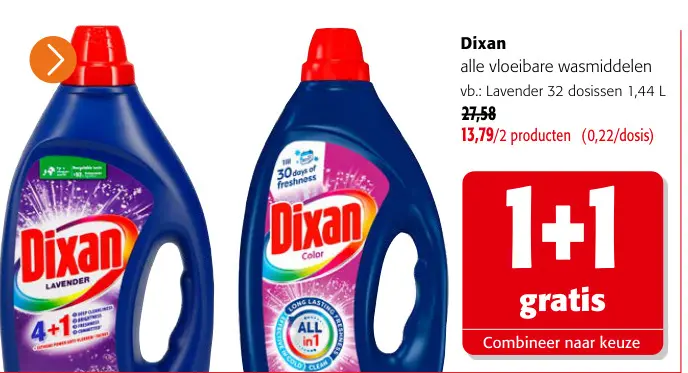 Promotie: Dixan alle vloeibare wasmiddelen