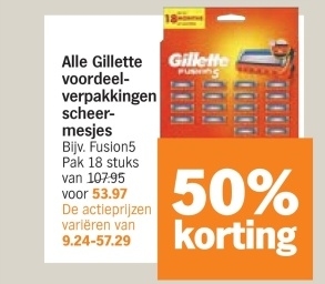 Aanbieding: Gillette scheermesjes Bijv Fusion5 Pak stuks