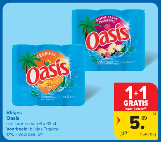 Promotie: Blikjes Oasis