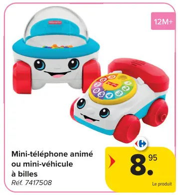 Offre: Mini-téléphone animé ou mini-véhicule à billes
