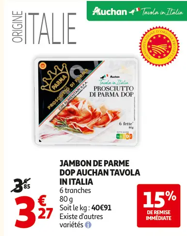 Offre: Jambon de parme dop