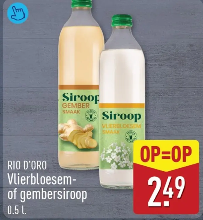 Aanbieding: Vlierbloesem- of gembersiroop