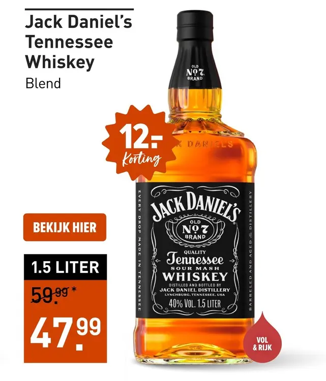 Aanbieding: Jack Daniel's Tennessee Whiskey