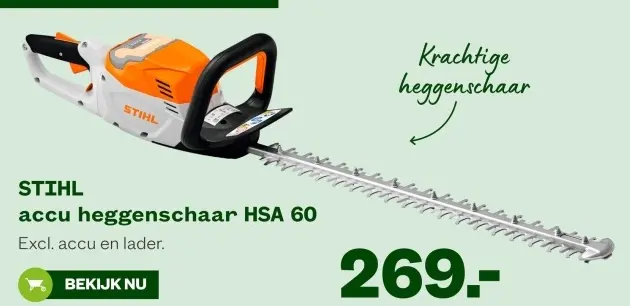 Aanbieding: accu heggenschaar HSA 60