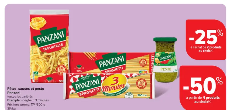 Offre: Pâtes, sauces et pesto