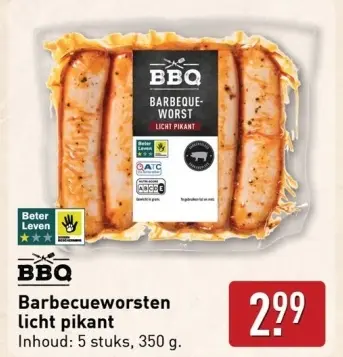 Aanbieding: Barbecueworsten licht pikant