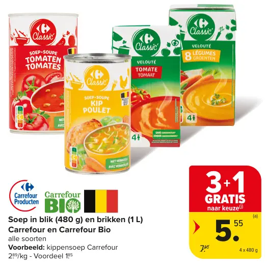 Promotie: Soep in blik en brikken