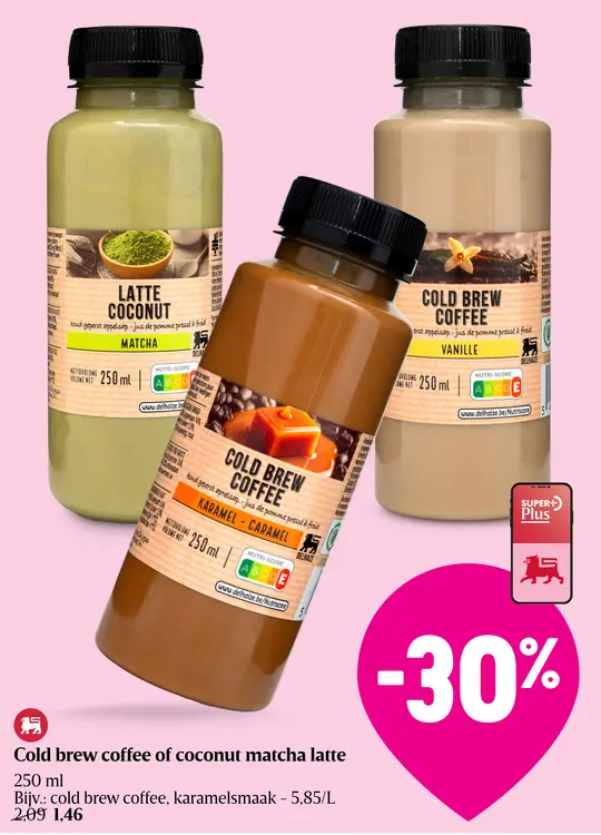 Promotie: Cold brew coffee of coconut matcha latte