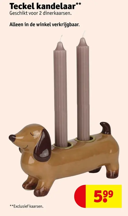 Aanbieding: Teckel kandelaar