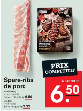 Offre: Spare-ribs de porc