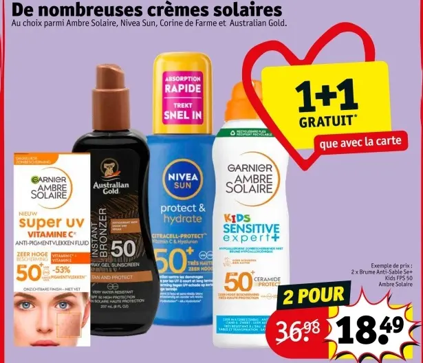 Offre: Crèmes solaires