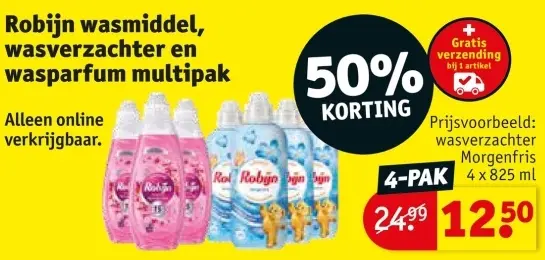 Aanbieding: Wasmiddel, wasverzachter en wasparfum multipak