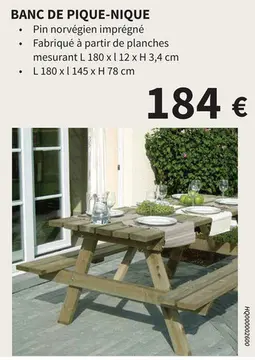 Offre: Banc de pique-nique