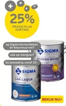 Aanbieding: Sigma binnenlakken en kleurmuurverf