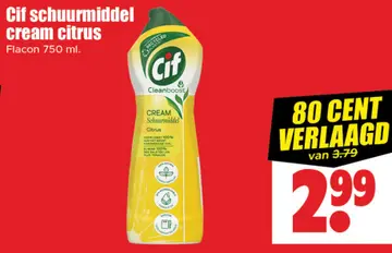 Aanbieding: Cif schuurmiddel cream citrus