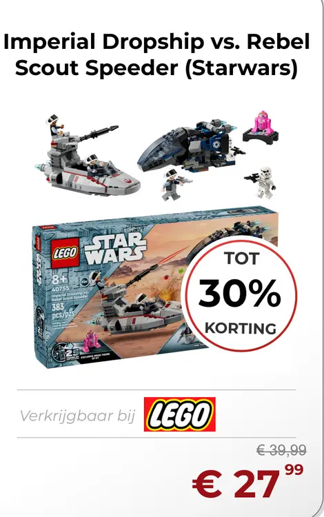 Aanbieding: Imperial Dropship vs. Rebel Scout Speeder