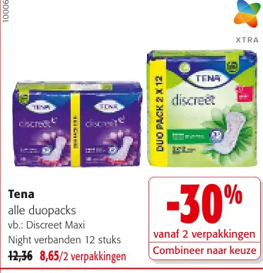 Promotie: Tena alle duopacks