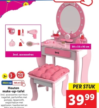 Aanbieding: Houten make-up-tafel