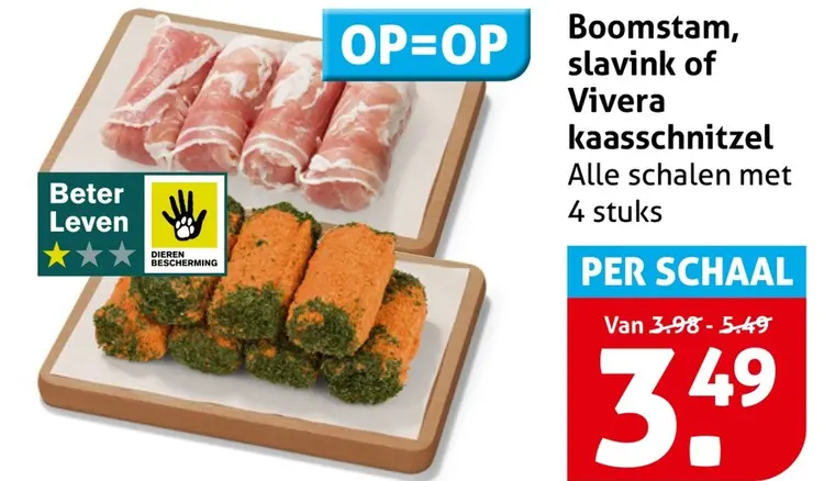 Aanbieding: Boomstam, slavink of Vivera kaasschnitzel