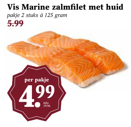 Aanbieding: Zalmfilet met huid