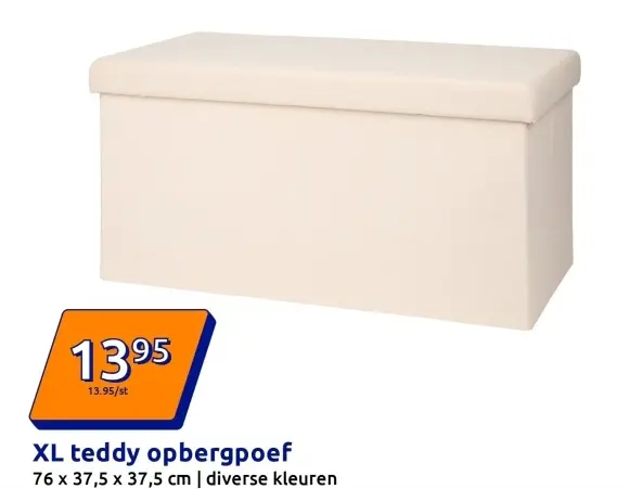 Promotie: XL teddy opbergpoef