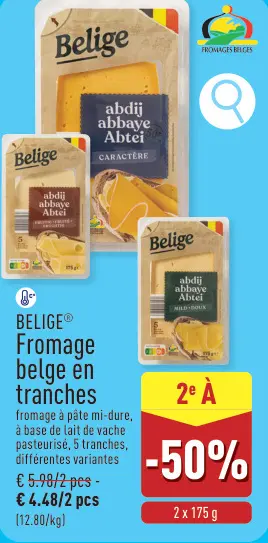 Offre: Fromage belge en tranches