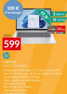 Offre: Laptop ITHP17CP2069NB