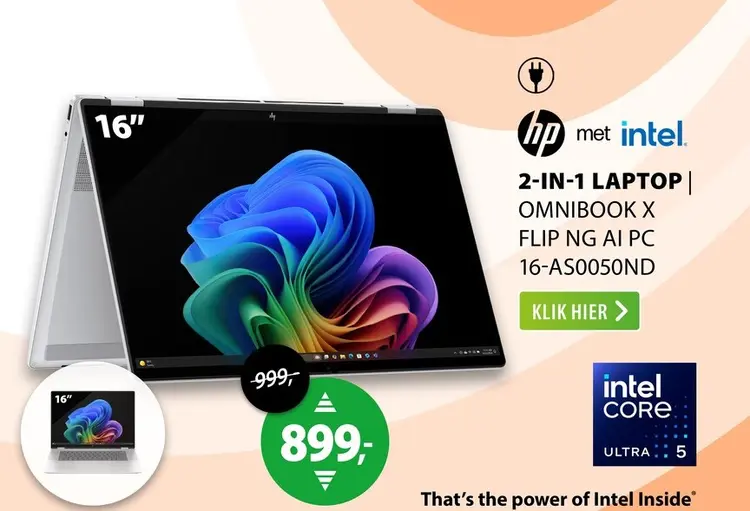 Aanbieding: HP OmniBook X Flip NG AI PC 16-as0050nd
