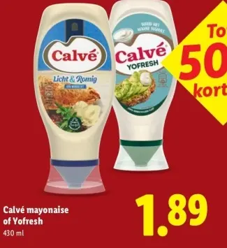 Aanbieding: Calvé mayonaise of Yofresh